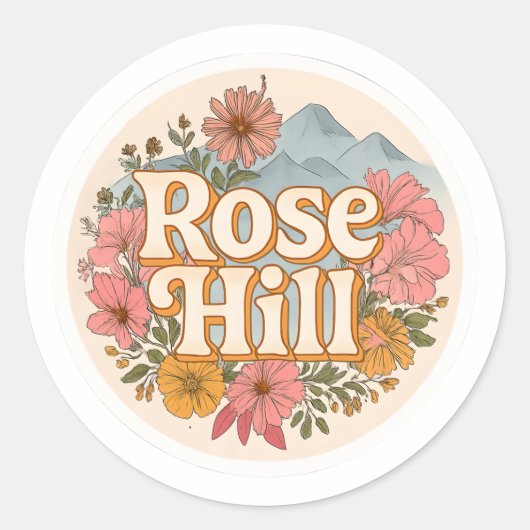 Roos Hill Ronde Sticker (Voorkant)