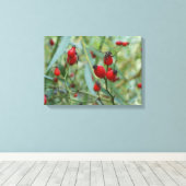 Roos hip Autumn Phto Stretched Canvas Print (Insitu (Houten vloer))