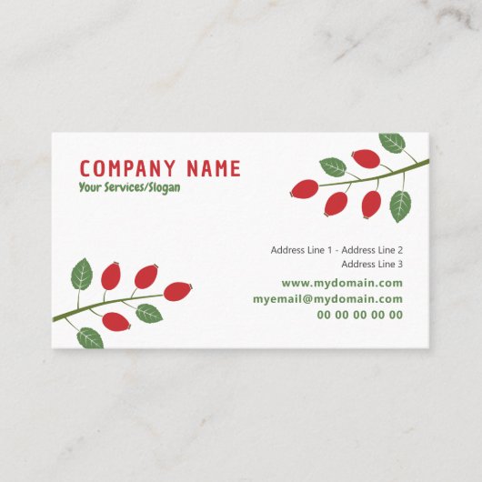 Roos Hip Visitekaartje (Voorkant)