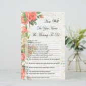  roos Hoe goed ken je het baby shower spel? (Staand voorkant)