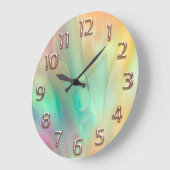 Roos Holograaf Abstracte Nummers Groen Grote Klok (Hoek)