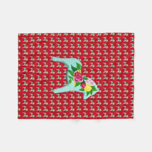 Roos Horse Blanket Fleece Deken (Voorkant (Horizontaal))