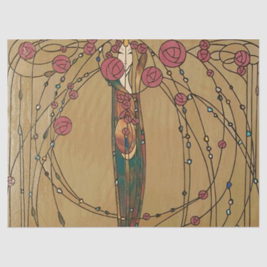 Roos House van Margaret MacDonald MacKintosh Tissuepapier (Voorkant)