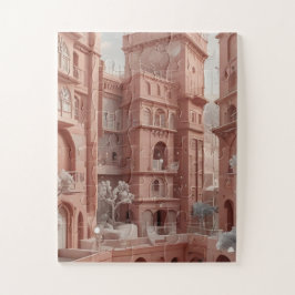 Roos-Hued Sana'a Dreamscape Ai schilderij Legpuzzel