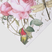 Roos Hummingbird Dragonfly Frans Script Honeybee Tissuepapier (Detail)