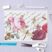 Roos Hummingbird Dragonfly Frans Script Honeybee Tissuepapier (Craft)