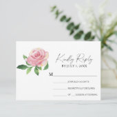 Roos - Huwelijk RSVP Kaart (Staand voorkant)