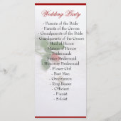 Roos huwelijksprogramma's programmakaart (Achterkant)