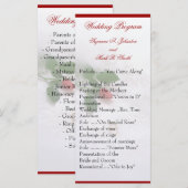 Roos huwelijksprogramma's programmakaart (Voorkant / Achterkant)