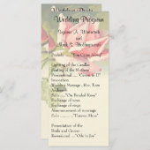 Roos huwelijksprogramma's Programmakaart (Voorkant / Achterkant)