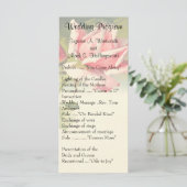 Roos huwelijksprogramma's Programmakaart (Staand voorkant)