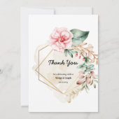 Roos huwelijksuitnodigingen Art Kaart (Achterkant)