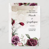 Roos huwelijksuitnodigingen Art Kaart (Voorkant / Achterkant)