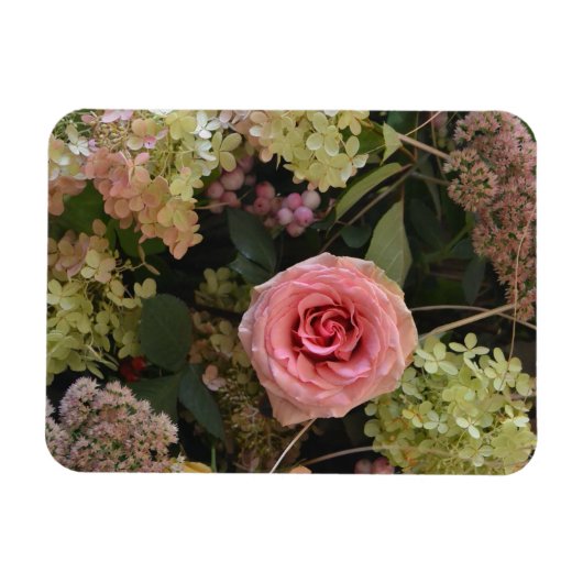 Roos Hydrangea Arrangement Magnet Magneet (Horizontaal)