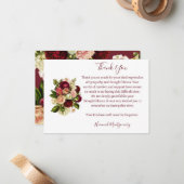 Roos Hydrangea Begrafenissympathie Dank u kaart Notitiekaartje (Voorkant / Achterkant in situ)