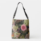 Roos Hydrangea Floral Crossbody Tas (Achterkant)