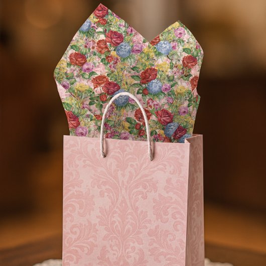  Roos Hydrangea Floral Tissuepapier