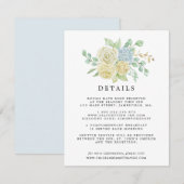 Roos Hydrangea Floral Wedding Gastengegevens Informatiekaartje (Voorkant / Achterkant)