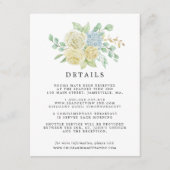 Roos Hydrangea Floral Wedding Gastengegevens Informatiekaartje (Voorkant)