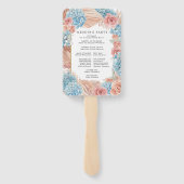 Roos Hydrangea Trouwprogramma Hand Fan Handwaaier (Achterkant)