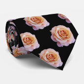 Roos II op zwart Stropdas (Opgerold)