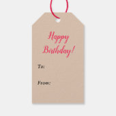  roos illustratie papieren basis Verjaardag Cadeaulabel (Achterkant)