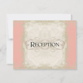  Roos in barokstijl Zalm in Cream Lace Kaart (Achterkant)