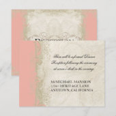  Roos in barokstijl Zalm in Cream Lace Kaart (Voorkant / Achterkant)