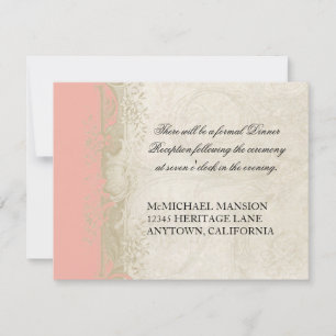  Roos in barokstijl Zalm in Cream Lace Kaart