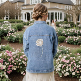 Roos in bloei - Verjaardagscadeau Denim Jacket