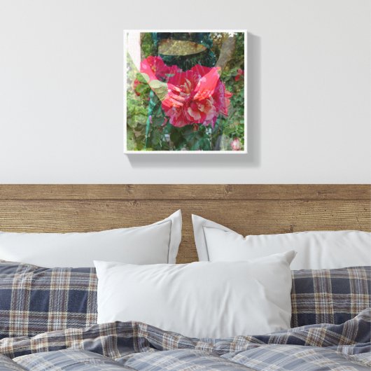 Roos in Bloom Canvas Print (Insitu (Slaapkamer))