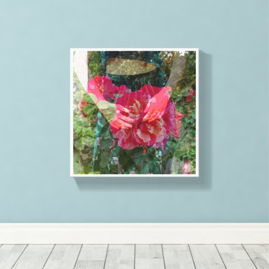 Roos in Bloom Canvas Print (Insitu (Houten vloer))