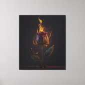 roos in brand canvas afdruk (Voorkant)