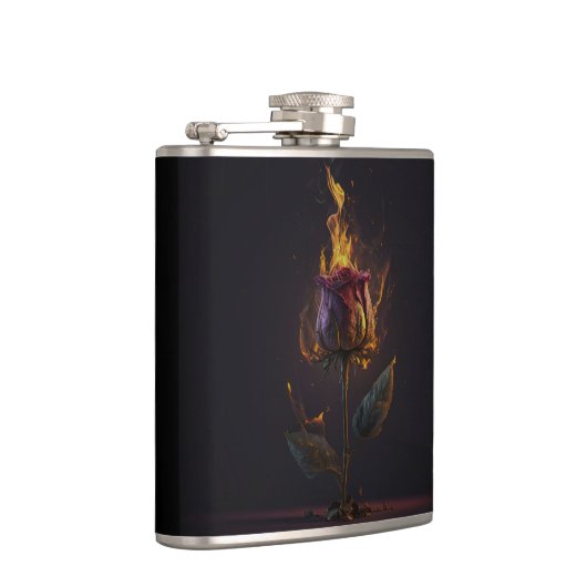 roos in brand heupfles (Rechts)