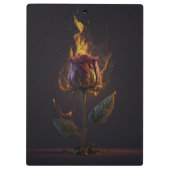 roos in brand klembord (Achterkant)