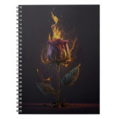 roos in brand notitieboek (Voorkant)