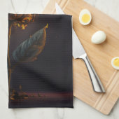 roos in brand theedoek (Quarter Fold)