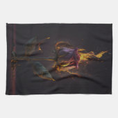 roos in brand theedoek (Horizontaal)