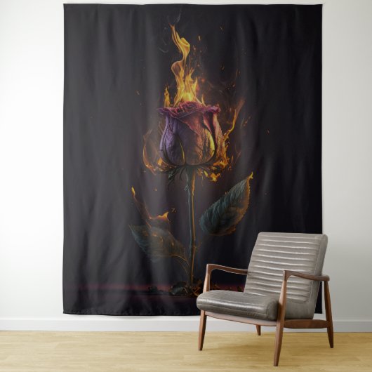 roos in brand wandkleed (In situ)