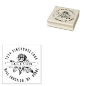 Roos in Cirkel Stempel van het Adres van de Terug (Gestempeld)