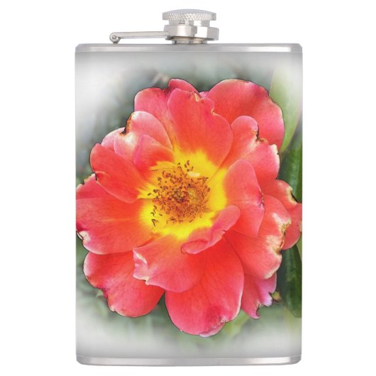 Roos in de herfst heupfles (Voorkant)