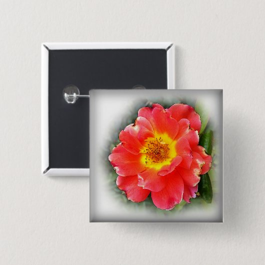 Roos in de herfst vierkante button 5,1 cm (Voorkant /achterkant)