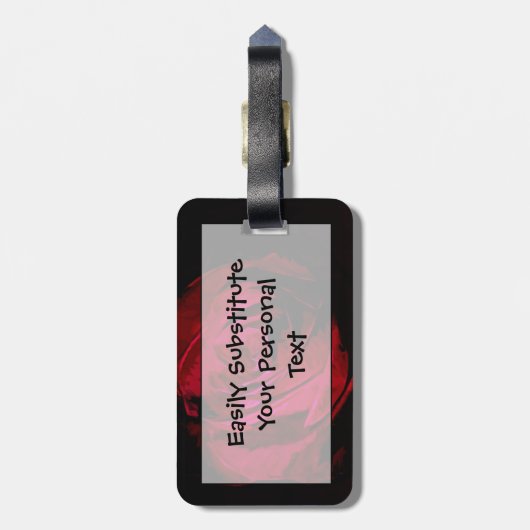 Roos in duisternis - Abstract impressionisme Bagagelabel (Achterkant verticaal)