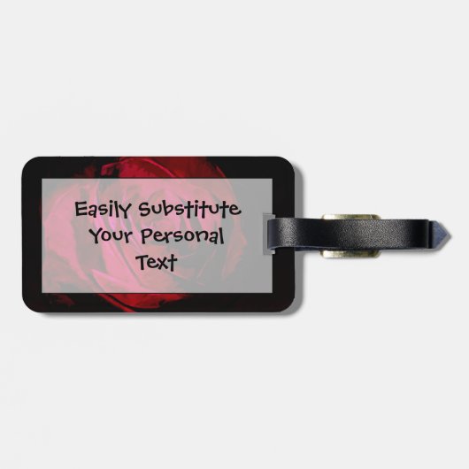 Roos in duisternis - Abstract impressionisme Bagagelabel (Achterkant horizontaal)