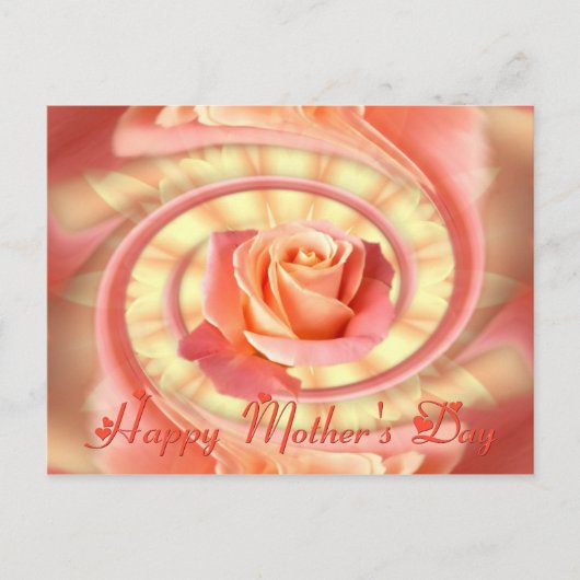 Roos in een ronddraaiend lijst briefkaart (Voorkant)