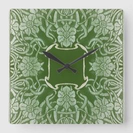 Roos in groen tijdstuk Vierkante Klok