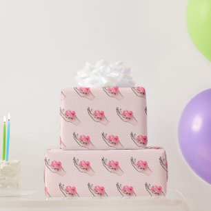 Roos in hart cadeaupapier