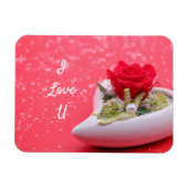 Roos in het hart magneet (Horizontaal)