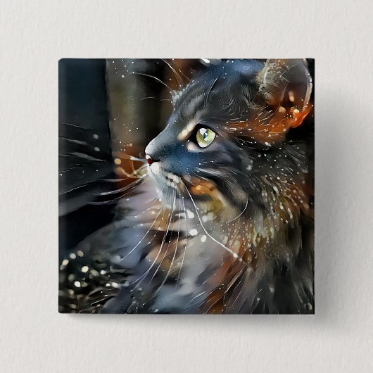 Roos in het Magische Licht Vierkante Button 5,1 Cm (Voorkant)