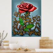 Roos in het poster Thorns (Keuken)